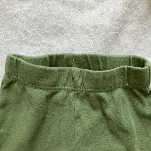 Pekkle Baby Pants 3M Olive Green Dinosaur Knee Print Joggers GUC - Picture 2 of 11